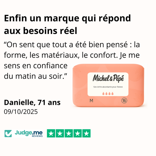 Serviette absorbante et respirante pour femme